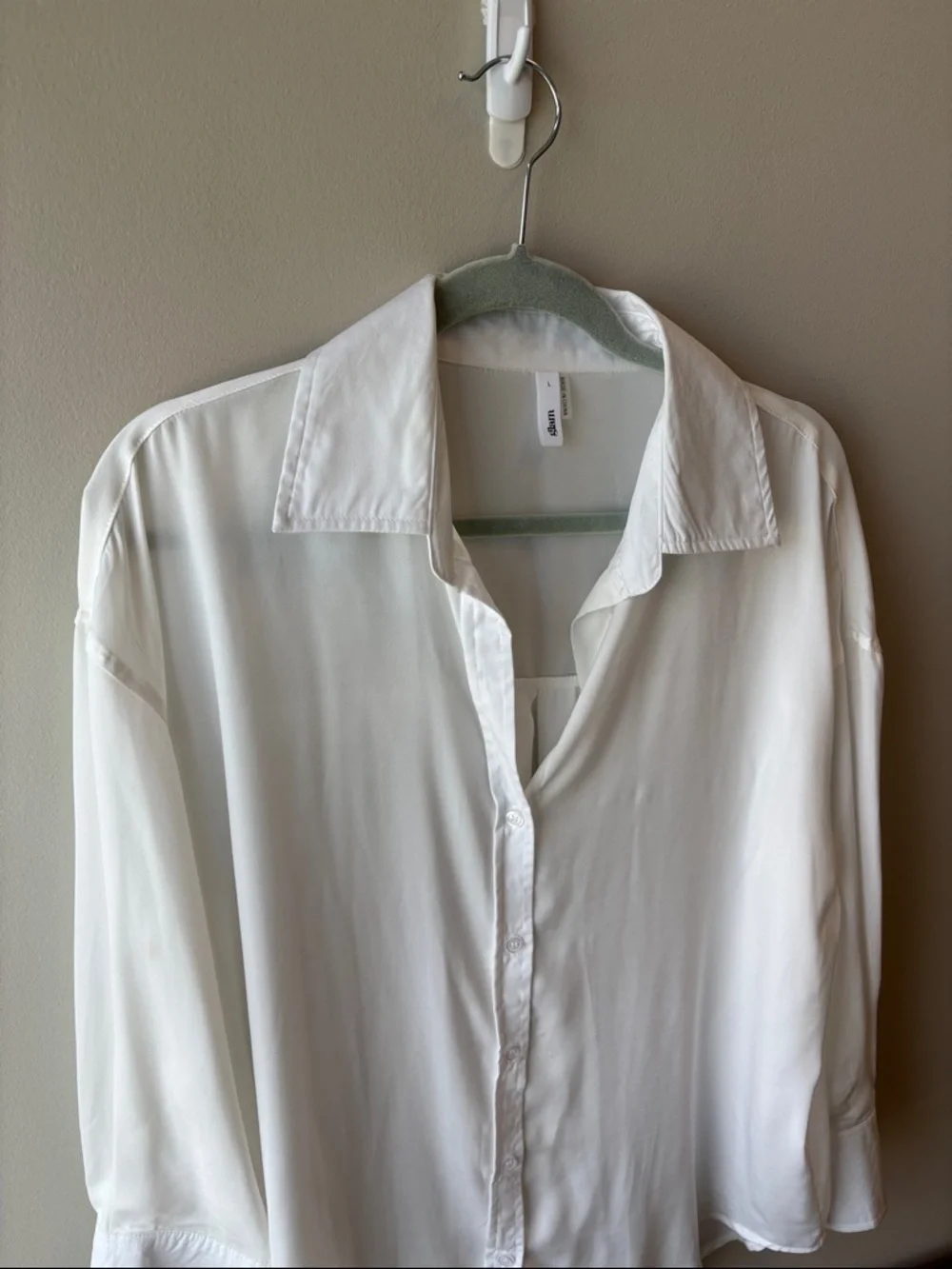 glam White Collared Shirt